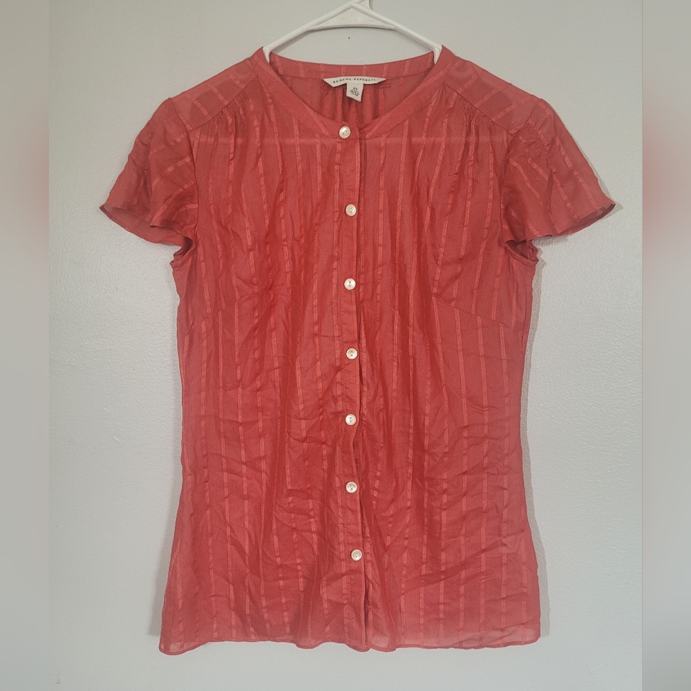 Women's Red Button-Up Top
